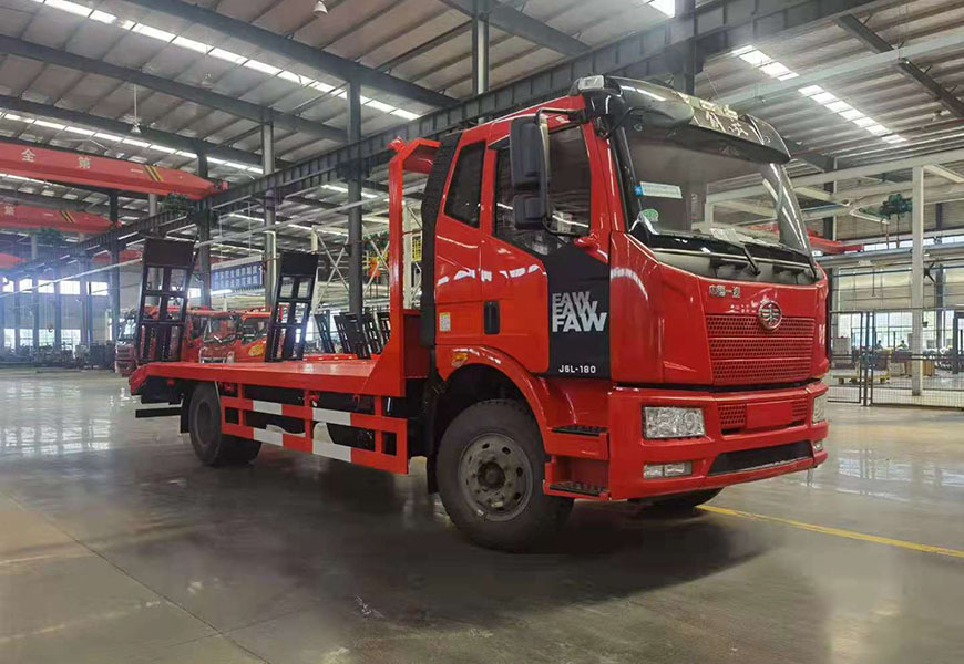 國六解放J6單橋平板運輸車(chē)
